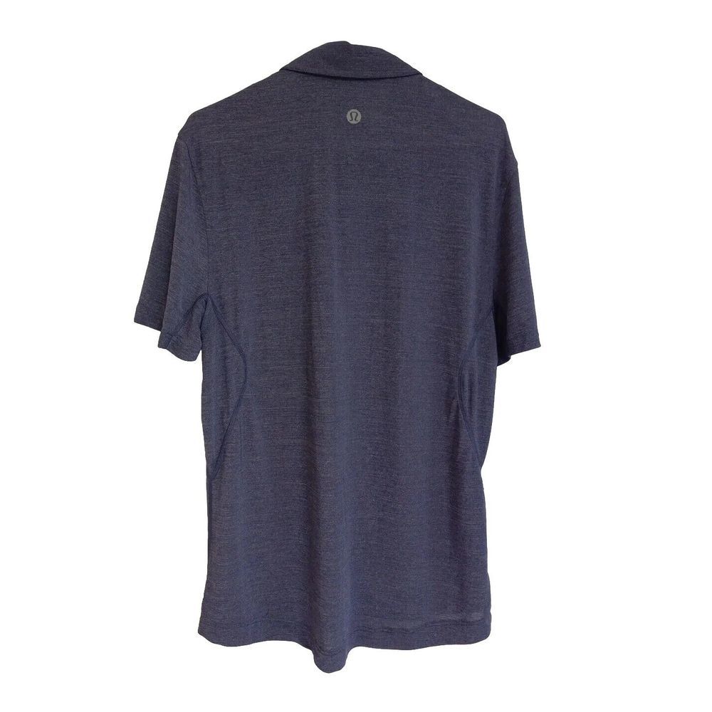 Lululemon Men's Short Sleeve Active Buttons Up Polo XL‎ Batik Dark Bright Blue - Picture 5 of 12